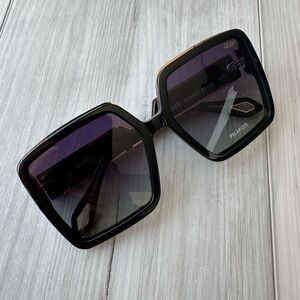 Quay Australia Black Oversized Square Polarized Sunglasses - LUXE Almost Ready